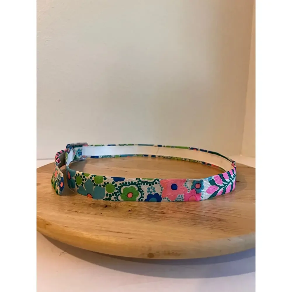 Vintage 1970s Bright Floral Mod Print Fabric Wrap Belt Size Large - Free Size